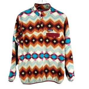 PATAGONIA Synchilla Pullover Southwestern Aztec Colorful Pattern Size Large